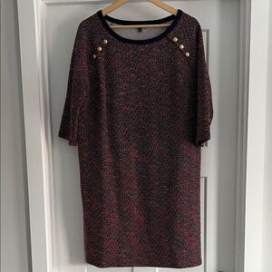 Talbots Plus Knit Dress in Navy and White - 145